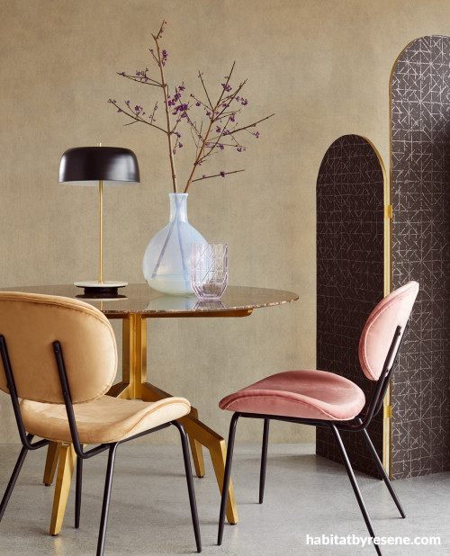 Dining room, dining room featuring Resene Wallpaper, dining room featuring Resene Wallpaper E394500