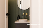 Bathroom, bathroom featuring dark green and white