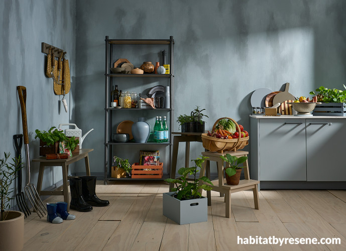 Kitchen, Tuscan-inspired kitchen, kitchen featuring dusty blues