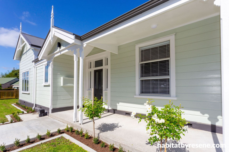 Exterior, house exterior featuring Resene Pumice and Resene Sea Fog