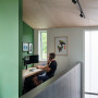 An office with green walls in Resene Ranger
