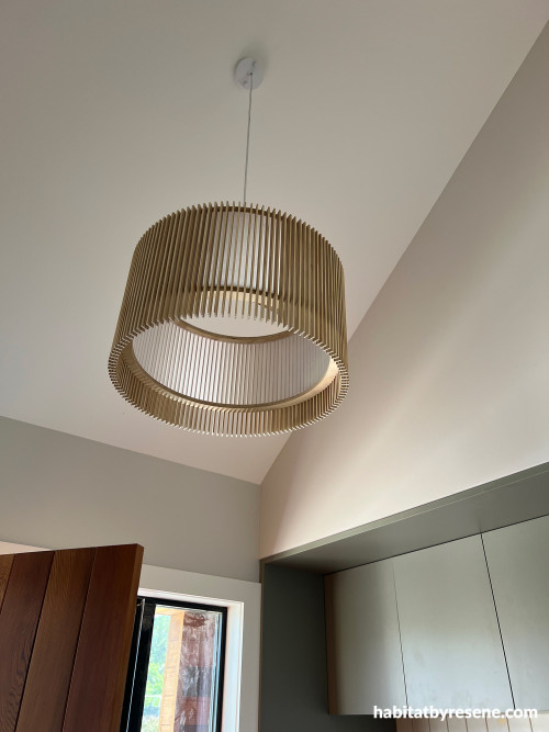 Entranceway painted in Resene Quarter Truffle and ceiling in Resene Quarter Rice Cake