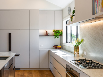 Warm neutrals and blush hues bring this Oratia home to life Warm neutrals and blush hues bring this Oratia home to life