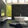 Bathroom featuring statement wallpaper