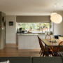 Kitchen and dining area painted in Resene Half Tea