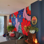 Floral mural painted in multiple Resene colours