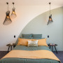 Bedroom painted in Resene Half Merino and Resene Quarter Merino