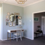 Living room, home office, blue home office