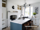 Kitchen, blue and white kitchen