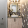 Powder room featuring Resene wallpaper