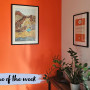 Entranceway, entranceway featuring bright orange wall
