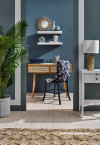 Entryway, entranceway featuring teal blue