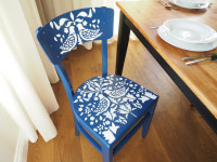 Seat your guests in style with these DIY stencil chairs