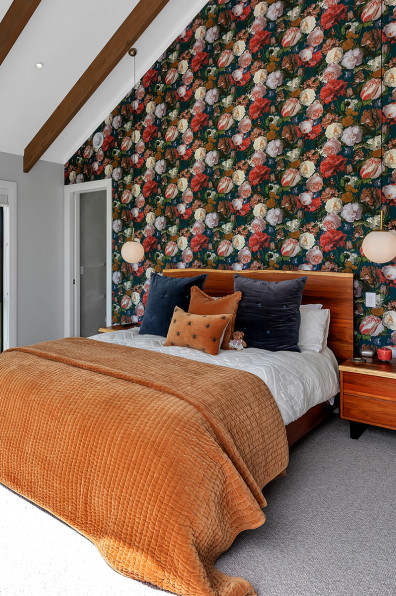 Charming colour, bold wallpaper and rolling hills in Kaiwaka