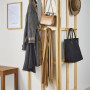 A corner coat rack