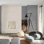 Living room, living room with grey wallpaper, living room with statement wallpaper