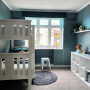 Children's room, bunk beds, blue