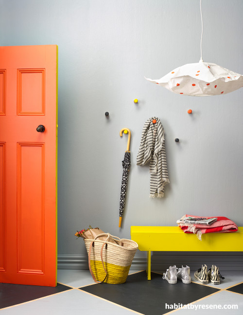 Entranceway, entranceway featuring orange door