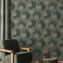 Reading nook, reading nook featuring patterned wallpaper, reading nooking featuring dramatic wallpaper