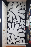 Striking mural in Resene Indian Ink & Resene Duck Egg Blue