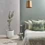 Bedroom, light grey-blue bedroom