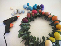 Make an adorable egg wreath for your front door this Easter