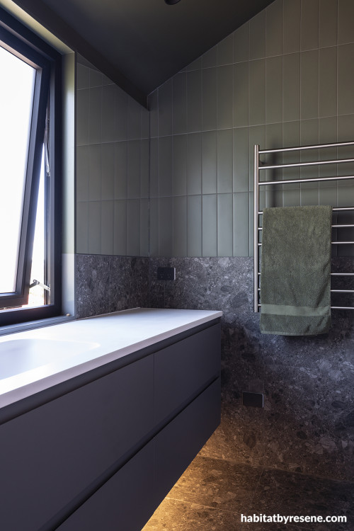 Resene Log Cabin bathroom