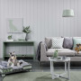 Living area, neutral living area, white and green living area, neutral and green living area