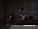 Living area, moody living area, living area with dark walls