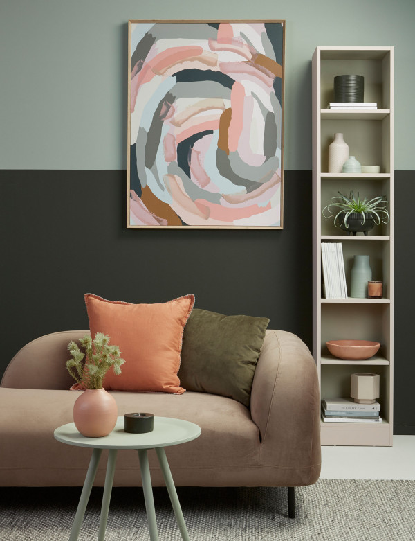 Vanessa Nouwens green pink lounge Resene Pewter+Karaka+WhitePointer+Soothe+Helix+Secrets+Bud+Eagle photo Bryce Carleton v9