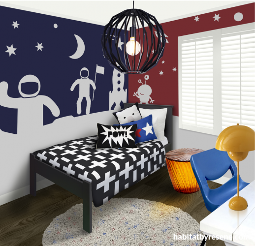 boys bedroom, decor ideas, stencils, creative interiors