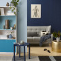 calm spaces, blue interiors, reading nook, paint trends