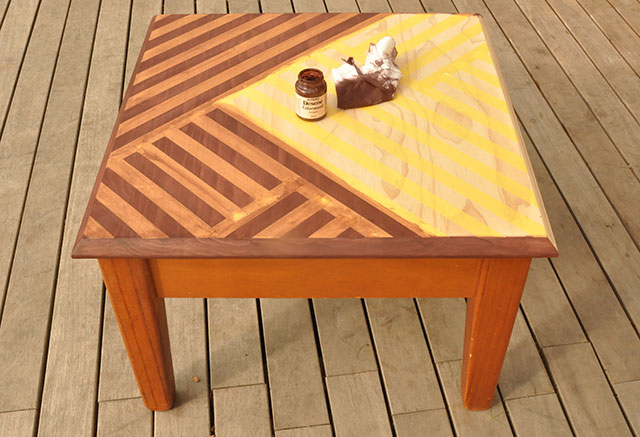 DIY stained pattern coffee table | Habitat by Resene