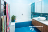 blue bathroom, blue bathroom tiles, white and blue, bathroom decorating, blue interior 