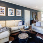 living room, blue, bold, feature wall 