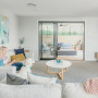 white living room, white lounge, white lounge with pops of blue, neutral lounge, Resene 