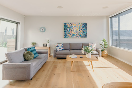 neutral living rooms, blue and grey living room, relaxing living room, Resene