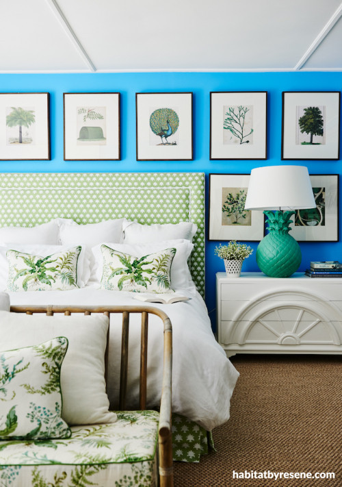 blue feature wall, bedroom feature wall, bedroom inspiration, bedroom decor, blue bedroom ideas