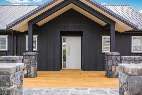 black, exterior, black farmhouse, black exterior