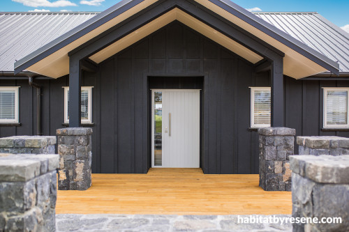 black, exterior, black farmhouse, black exterior