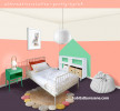 kids bedroom, children's bedroom, pink bedroom, pastel paints 