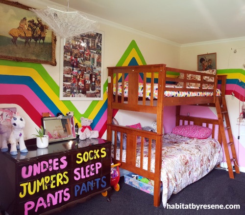 kids bedroom inspiration, childrens bedroom ideas, kids bedroom mural, kids bedroom decor, resene