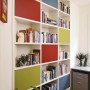 bookcase, bookshelves, cupboards, coloured bookcase, painted cupboards, coloured bookshelves 