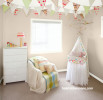 nursery, baby's room, neutral nursery, neutral paints, bunting, children's bedroom 