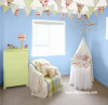 nursery, blue nursery, blue and green nursery, bunting, blue baby's room, children's room 