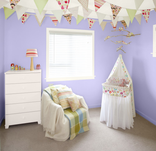 nursery, purple nursery, bunting, purple baby's room, purple children's room
