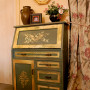 painted furniture, upcycled furniture, gold painted furniture, painted sideboard, French inspired 