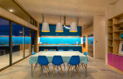 kitchen, colourful kitchen, blue kitchen, resene smitten, resene allports