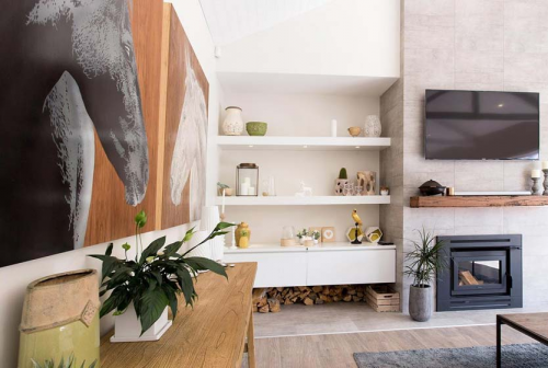 white, living room, scandinavian