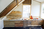 how to make a distressed timber wall, re-decorating loft, rustic loft, diy ideas 